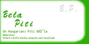 bela piti business card